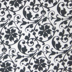 Chocolate Transfer Sheet - Black Floral Scroll