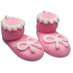 Pink Booties Icing Decorations