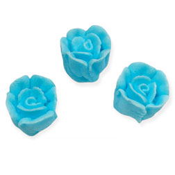 Blue Mini Rose Icing Decorations