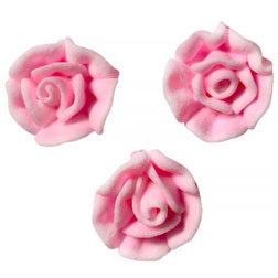 Pink Mini Rose Icing Decorations