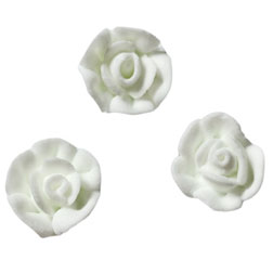 White Mini Rose Icing Decorations