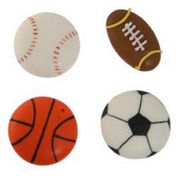 Medium Sports Ball Assortment Icing Decorations