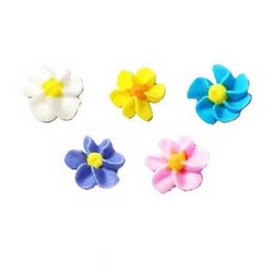 Assorted Colors Mini Swirl Drop Flowers Icing Decorations