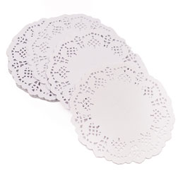 4.5 in White Doilies