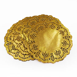 4.5 in Gold Doilies