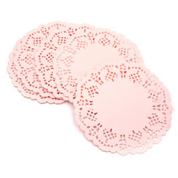 4.5 in Pink Doilies