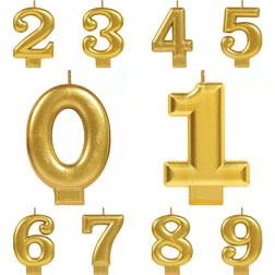 Gold Number 4 Candle