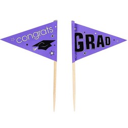 Purple School Pride Graduation Picks