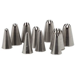 10 Closed Star Pastry Tubes Set