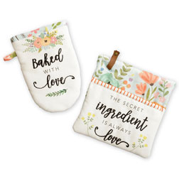 Baked With Love - Oven Mitt and Pot Holder Set