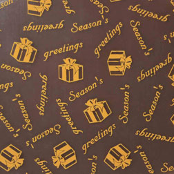 Gold Season's Greetings Chocolate Transfer Sheet