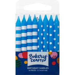 Blue Dots and Stripes Candles