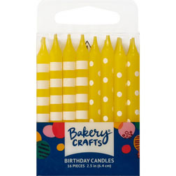 Yellow Dots and Stripes Candles