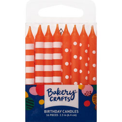Orange Dots and Stripes Candles