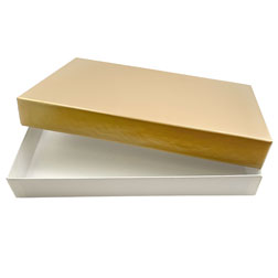 Gold Candy Box with White Base - 2 lb