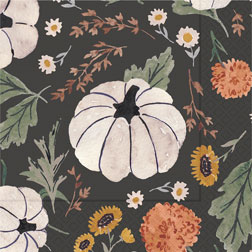 Floral Pumpkin Cocktail Napkins