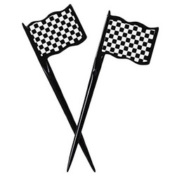 Checkered Flag Plastic Party Picks