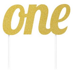 Gold "One" Cake Topper