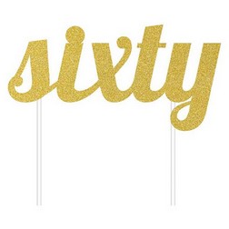 Gold "Sixty" Cake Topper