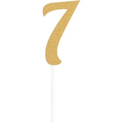 Number 7 Gold Cake Topper