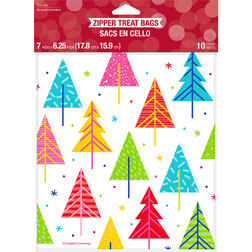 Christmas Tree Zipper Treat Bags