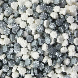 White And Silver Flower Candy Sprinkles