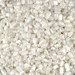 Metallic White Shimmer Rock Sugar