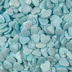Blue Heart Shimmer Confetti Sprinkles