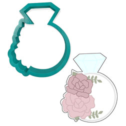 Floral Wedding Ring Cookie Cutter