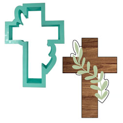 Cross w/ Greenery Cookie Cutter