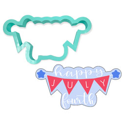 4th of July Banner Cookie Cutter