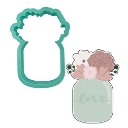 Mason Jar w/ Flowers Cookie Cutter