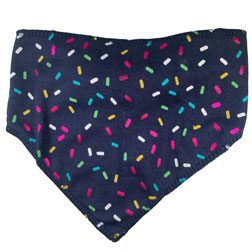 Navy Sprinkles Dog Bandana - Medium