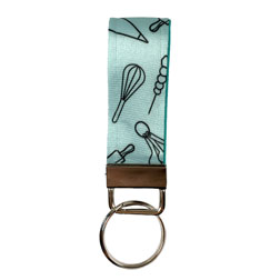 Small Blue Cookie Decorator Key Fob
