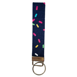 Large Navy Sprinkle Key Fob