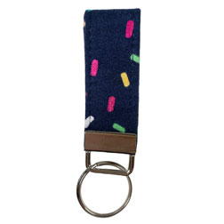 Small Navy Sprinkle Key Fob