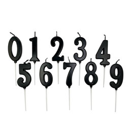 Black Mini Number Birthday Candles