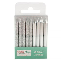 Silver and Glitter Birthday Candles
