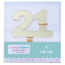 Gold Number 21 Cake Topper