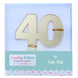 Gold Number 40 Cake Topper