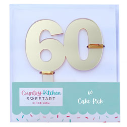 Gold Number 60 Cake Topper