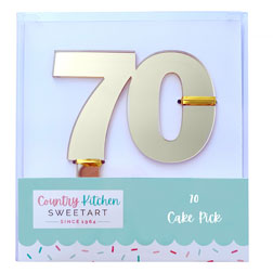 Gold Number 70 Cake Topper