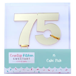 Gold Number 75 Cake Topper
