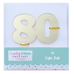 Gold Number 80 Cake Topper