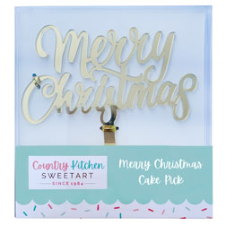 Gold Merry Christmas Cake Topper