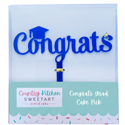 Blue Congrats Grad Cake Topper