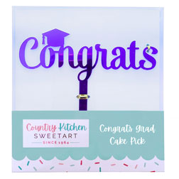 Purple Congrats Grad Cake Topper
