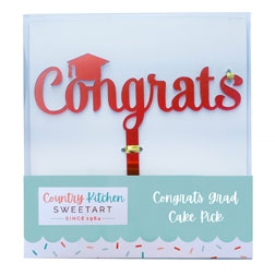 Red Congrats Grad Cake Topper