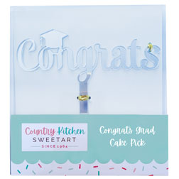 Silver Congrats Grad Cake Topper