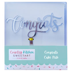Silver Congrats Cake Topper